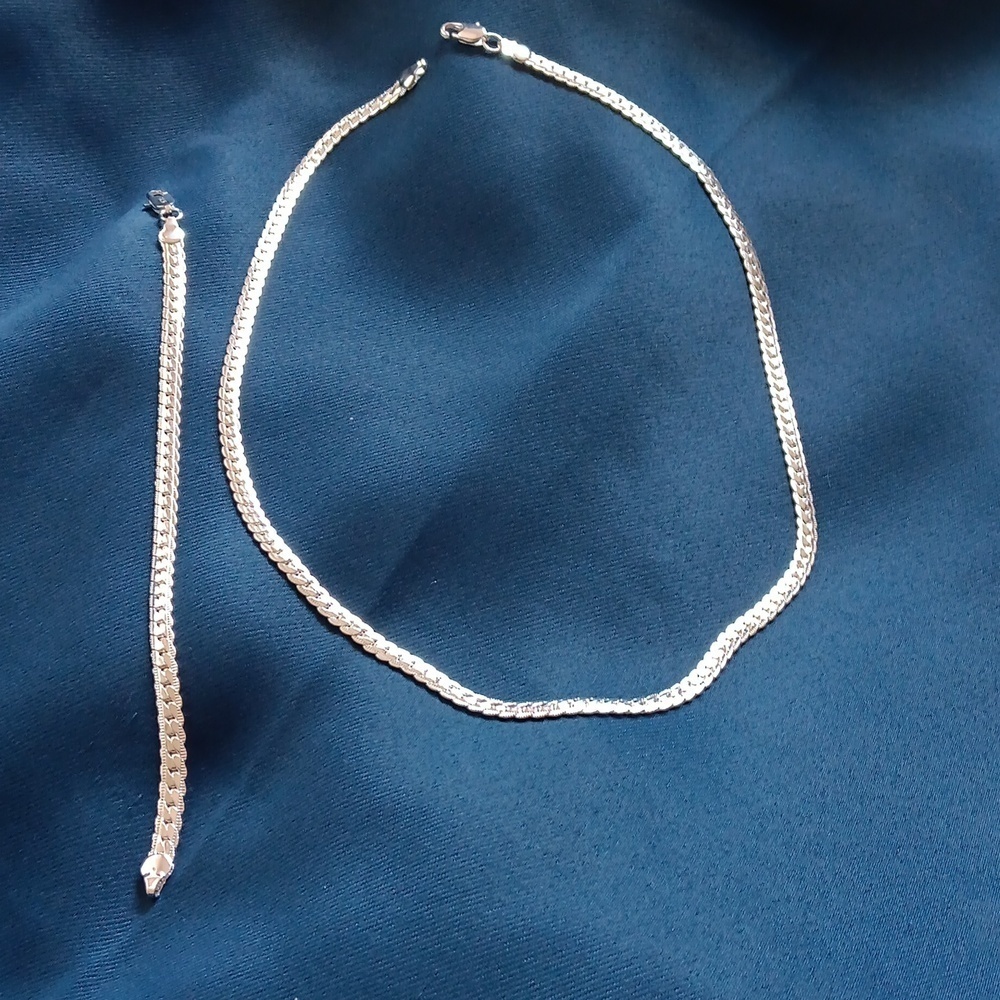 Necklace set 925 sterling silver stamped gift box